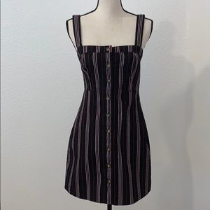 Beautiful Striped Button Front Mini Dress